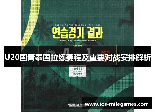 U20国青泰国拉练赛程及重要对战安排解析